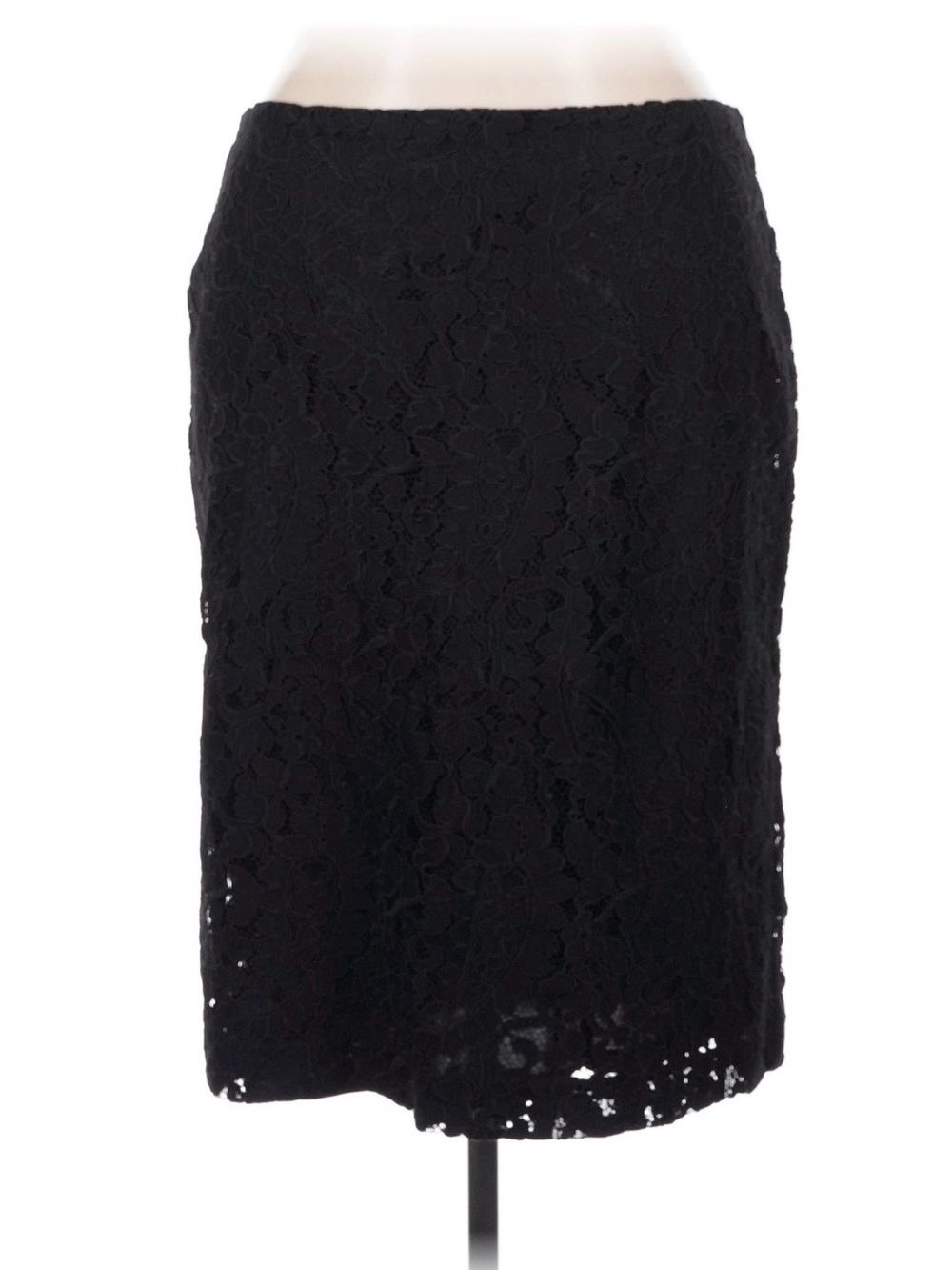 **J. Jill Women's Classic Black Floral Lace Dark Romantic Pencil Skirt
